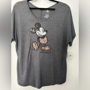 NWT Disney Sequin Mickey Mouse Dolman Tee